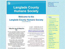 Tablet Screenshot of langladecountyhumanesociety.org